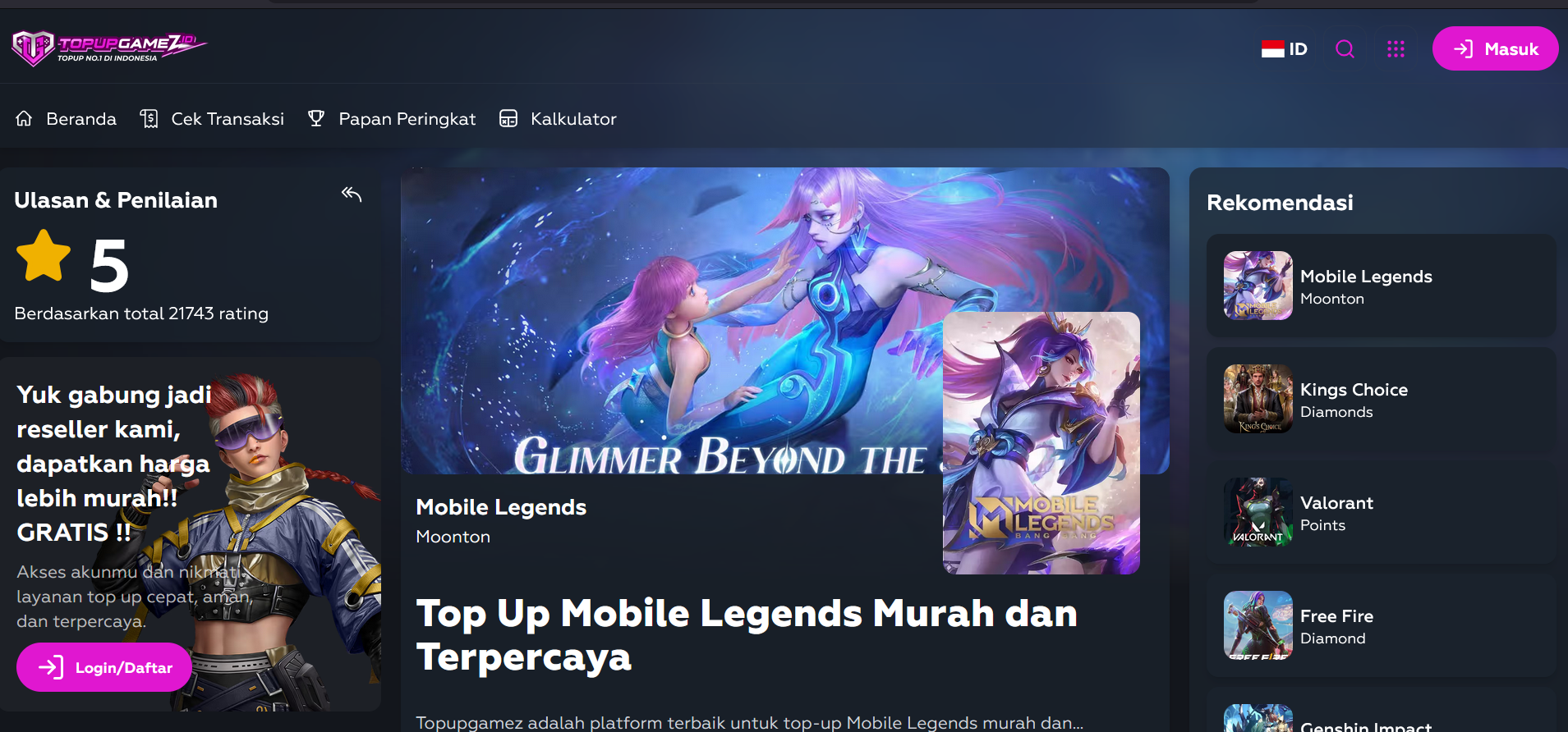 Main ML Makin Betah dengan Order Diamond di Topupgamez, Mulai dari 1000-an